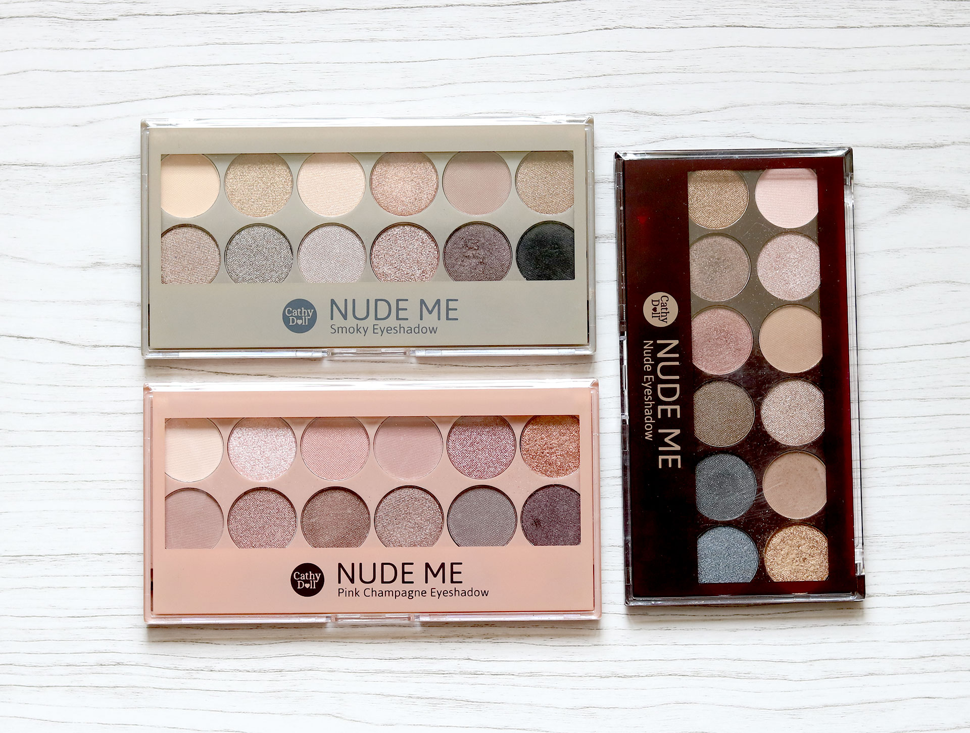 Палетка теней из Тайланда № 01 Nude для создания нюд-макияжа Cathy Doll Nude Me Eyeshadow 01 Nude 12 оттенков купить в Москве и Московской области