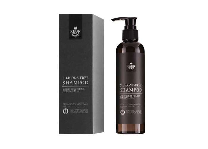 Тайский бессульфатный шампунь для восстановления поврежденных волос и от выпадения Silicone-Free Shampoo Reunrom 250 мл. ТАЙСКИЙ ШАМПУНЬ Silicone-Free Shampoo Anti-Hair Fall Formula Charcoal & Phlai